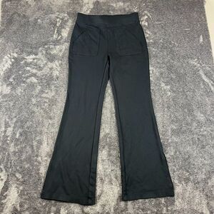 Maeve Anthropologie Ponte Knit Flare Split Ankle Pants Pull On Black Women's S